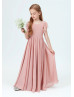 Dusty Rose Lace Chiffon Fashion Junior Bridesmaid Dress